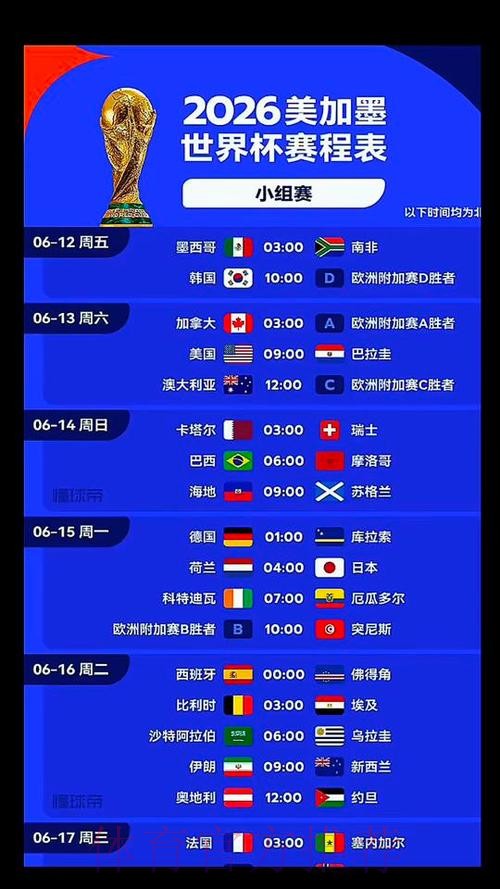 2026美加墨世界杯完整赛程什么时候开始